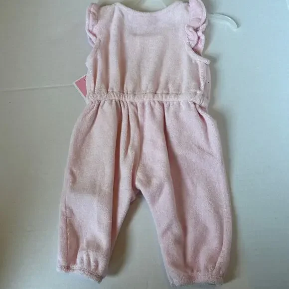 Juicy Couture NWT Baby Girl Pink French Terry One Piece Romper Size 3-6M - Picture 2 of 7